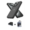 MARSİLYAN™- iPhone 15 Pro Max Kılıf Atlas Form - Siyah Vanessa Magic Cam + Raze Metal Kamera Lens - LT