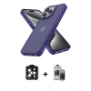 MARSİLYAN™- iPhone 15 Pro Max Kılıf Atlas Form - Siyah Vanessa Magic Hayalet Cam + PVD Metal Kamera Lens - TU