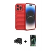 MARSİLYAN™- iPhone 15 Pro Max Kılıf Atlas Koleksiyonu - Şeffaf 360 Full Body Arka Koruyucu + Raze Metal Kamera Lens - TMGI
