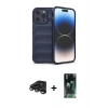 MARSİLYAN™- iPhone 15 Pro Max Kılıf Atlas Koleksiyonu - Şeffaf 360 Full Body Arka Koruyucu + Raze Metal Kamera Lens - TMGI