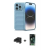 MARSİLYAN™- iPhone 15 Pro Max Kılıf Atlas Koleksiyonu - Şeffaf 360 Full Body Arka Koruyucu + Raze Metal Kamera Lens - TMGI