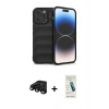 MARSİLYAN™- iPhone 15 Pro Max Kılıf Atlas Koleksiyonu - Şeffaf Pasifik Cam Ekran Koruyucu + Raze Metal Kamera Lens - SH
