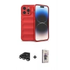 MARSİLYAN™- iPhone 15 Pro Max Kılıf Atlas Koleksiyonu - Siyah Bilvis 3D Cam Ekran Koruyucu + Raze Metal Kamera Lens - TMGI