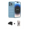 MARSİLYAN™- iPhone 15 Pro Max Kılıf Atlas Koleksiyonu - Siyah Bilvis 3D Cam Ekran Koruyucu + Raze Metal Kamera Lens - TMGI