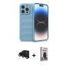 MARSİLYAN™- iPhone 15 Pro Max Kılıf Atlas Koleksiyonu - Siyah Bilvis Hayalet Cam Ekran Koruyucu + Raze Metal Kamera Lens - SH