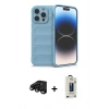 MARSİLYAN™- iPhone 15 Pro Max Kılıf Atlas Koleksiyonu - Siyah Bilvis Hayalet Cam Ekran Koruyucu + Raze Metal Kamera Lens - SH