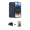 MARSİLYAN™- iPhone 15 Pro Max Kılıf Atlas Koleksiyonu - Siyah Bilvis Hayalet Cam Ekran Koruyucu + Raze Metal Kamera Lens - TMGI