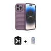 MARSİLYAN™- iPhone 15 Pro Max Kılıf Atlas Koleksiyonu - Siyah Joko Magic 5D Cam + PVD Metal Kamera Lens - TU