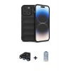 MARSİLYAN™- iPhone 15 Pro Max Kılıf Atlas Koleksiyonu - Siyah Joko Magic 5D Cam + Raze Metal Kamera Lens - LT