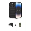 MARSİLYAN™- iPhone 15 Pro Max Kılıf Atlas Koleksiyonu - Siyah Joko Magic 5D Hayalet Cam + Raze Metal Kamera Lens - GS