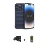 MARSİLYAN™- iPhone 15 Pro Max Kılıf Atlas Koleksiyonu - Siyah Joko Magic 5D Hayalet Cam + Raze Metal Kamera Lens - GS