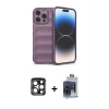 MARSİLYAN™- iPhone 15 Pro Max Kılıf Atlas Koleksiyonu - Siyah Vanessa Magic Cam + PVD Metal Kamera Lens - LT