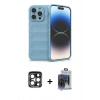 MARSİLYAN™- iPhone 15 Pro Max Kılıf Atlas Koleksiyonu - Siyah Vanessa Magic Cam + PVD Metal Kamera Lens - LT