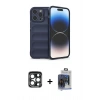 MARSİLYAN™- iPhone 15 Pro Max Kılıf Atlas Koleksiyonu - Siyah Vanessa Magic Cam + PVD Metal Kamera Lens - LT