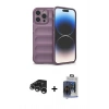 MARSİLYAN™- iPhone 15 Pro Max Kılıf Atlas Koleksiyonu - Siyah Vanessa Magic Cam + Raze Metal Kamera Lens - GS