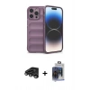 MARSİLYAN™- iPhone 15 Pro Max Kılıf Atlas Koleksiyonu - Siyah Vanessa Magic Cam + Raze Metal Kamera Lens - TMGI
