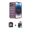 MARSİLYAN™- iPhone 15 Pro Max Kılıf Atlas Koleksiyonu - Siyah Vanessa Magic Cam + PVD Metal Kamera Lens - TU