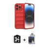 MARSİLYAN™- iPhone 15 Pro Max Kılıf Atlas Koleksiyonu - Siyah Vanessa Magic Cam + PVD Metal Kamera Lens - TU