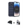 MARSİLYAN™- iPhone 15 Pro Max Kılıf Atlas Koleksiyonu - Siyah Vanessa Magic Hayalet Cam + Raze Metal Kamera Lens - LT