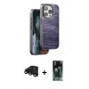 MARSİLYAN™- iPhone 15 Pro Max Kılıf Atlas Minimal Özel Seri - Şeffaf 360 Full Body Arka Koruyucu + Raze Metal Kamera Lens - SH