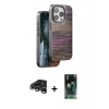 MARSİLYAN™- iPhone 15 Pro Max Kılıf Atlas Minimal Özel Seri - Siyah 360 Mat Full Body Arka Koruyucu + Raze Metal Kamera Lens - GS