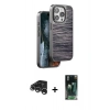 MARSİLYAN™- iPhone 15 Pro Max Kılıf Atlas Minimal Özel Seri - Siyah 360 Mat Full Body Arka Koruyucu + Raze Metal Kamera Lens - GS