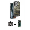 MARSİLYAN™- iPhone 15 Pro Max Kılıf Atlas Minimal Özel Seri - Siyah 360 Mat Full Body Arka Koruyucu + PVD Metal Kamera Lens - TU