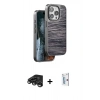 MARSİLYAN™- iPhone 15 Pro Max Kılıf Atlas Minimal Özel Seri - Siyah Bilvis 0.18mm Plus Cam Ekran Koruyucu + Raze Metal Kamera Lens - TMGI