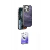 MARSİLYAN™- iPhone 15 Pro Max Kılıf Atlas Minimal Özel Seri - Siyah Bilvis 5in1 5D Magic Hayalet Cam Ekran Koruyucu