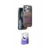 MARSİLYAN™- iPhone 15 Pro Max Kılıf Atlas Minimal Özel Seri - Siyah Bilvis 5in1 5D Magic Hayalet Cam Ekran Koruyucu