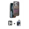 MARSİLYAN™- iPhone 15 Pro Max Kılıf Atlas Minimal Özel Seri - Siyah Vanessa Magic Cam + PVD Metal Kamera Lens - GS