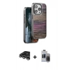 MARSİLYAN™- iPhone 15 Pro Max Kılıf Atlas Minimal Özel Seri - Siyah Vanessa Magic Hayalet Cam + Raze Metal Kamera Lens - GS