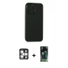 MARSİLYAN™- iPhone 15 Pro Max Kılıf Atlas Minimal Prime - Şeffaf 360 Full Body Arka Koruyucu + PVD Metal Kamera Lens - GS