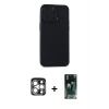 MARSİLYAN™- iPhone 15 Pro Max Kılıf Atlas Minimal Prime - Şeffaf 360 Full Body Arka Koruyucu + PVD Metal Kamera Lens - GS