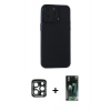 MARSİLYAN™- iPhone 15 Pro Max Kılıf Atlas Minimal Prime - Şeffaf 360 Full Body Arka Koruyucu + PVD Metal Kamera Lens - LT