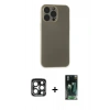 MARSİLYAN™- iPhone 15 Pro Max Kılıf Atlas Minimal Prime - Şeffaf 360 Full Body Arka Koruyucu + PVD Metal Kamera Lens - LT