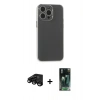 MARSİLYAN™- iPhone 15 Pro Max Kılıf Atlas Minimal Prime - Şeffaf 360 Full Body Arka Koruyucu + Raze Metal Kamera Lens - SH