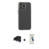 MARSİLYAN™- iPhone 15 Pro Max Kılıf Atlas Minimal Prime - Şeffaf Pasifik Cam Ekran Koruyucu + Raze Metal Kamera Lens - LT