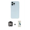 MARSİLYAN™- iPhone 15 Pro Max Kılıf Atlas Minimal Prime - Şeffaf Pasifik Cam Ekran Koruyucu + Turuncu PVD Metal Kamera Lens