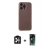 MARSİLYAN™- iPhone 15 Pro Max Kılıf Atlas Minimal Prime - Siyah 360 Mat Full Body Arka Koruyucu + PVD Metal Kamera Lens - TU