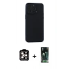 MARSİLYAN™- iPhone 15 Pro Max Kılıf Atlas Minimal Prime - Siyah 360 Mat Full Body Arka Koruyucu + PVD Metal Kamera Lens - TU