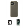 MARSİLYAN™- iPhone 15 Pro Max Kılıf Atlas Minimal Prime - Siyah 360 Mat Full Body Arka Koruyucu + PVD Metal Kamera Lens - TU