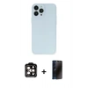 MARSİLYAN™- iPhone 15 Pro Max Kılıf Atlas Minimal Prime - Siyah 3D Antistatik Hayalet Cam Ekran Koruyucu + PVD Metal Kamera Lens - TU