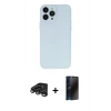 MARSİLYAN™- iPhone 15 Pro Max Kılıf Atlas Minimal Prime - Siyah 3D Antistatik Hayalet Cam Ekran Koruyucu + Raze Metal Kamera Lens - TMGI