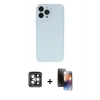 MARSİLYAN™- iPhone 15 Pro Max Kılıf Atlas Minimal Prime - Siyah 3D Antistatik Mat Seramik Nano Ekran Koruyucu + PVD Metal Kamera Lens - GI