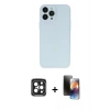MARSİLYAN™- iPhone 15 Pro Max Kılıf Atlas Minimal Prime - Siyah 3D Antistatik Mat Seramik Nano Ekran Koruyucu + PVD Metal Kamera Lens - SH