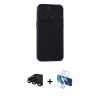 MARSİLYAN™- iPhone 15 Pro Max Kılıf Atlas Minimal Prime - Siyah 3D Antistatik Seramik Nano Ekran Koruyucu + Raze Metal Kamera Lens - SH