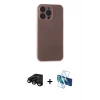 MARSİLYAN™- iPhone 15 Pro Max Kılıf Atlas Minimal Prime - Siyah 3D Antistatik Seramik Nano Ekran Koruyucu + Raze Metal Kamera Lens - SH