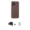 MARSİLYAN™- iPhone 15 Pro Max Kılıf Atlas Minimal Prime - Siyah Bilvis 0.18mm Plus Cam Ekran Koruyucu + Raze Metal Kamera Lens - GS