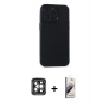 MARSİLYAN™- iPhone 15 Pro Max Kılıf Atlas Minimal Prime - Siyah Bilvis 3D Mat Cam Ekran Koruyucu + PVD Metal Kamera Lens - GI